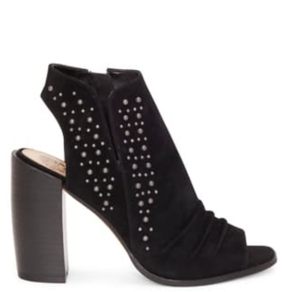 Vince Camuto Machine Black True Suede Designer Leather Suede Studded - Picture 3 of 7